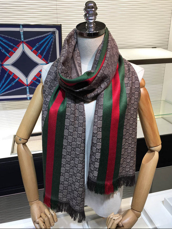 Gucci GG Monogram Web Stripe Scarf