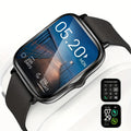 Smart Watch 2.01-Inch Curved Display with Music Control, Message Alerts and Slim Black Band