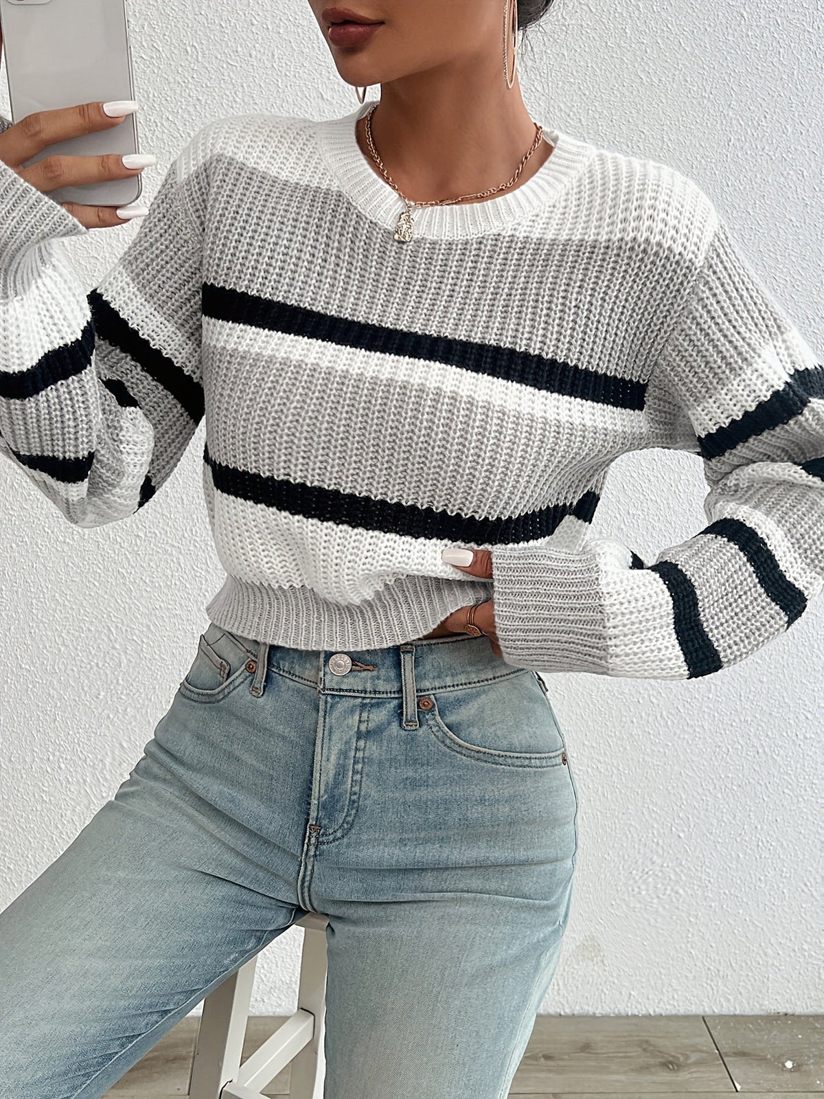 Linnea | Striped Round-Neck Sweater