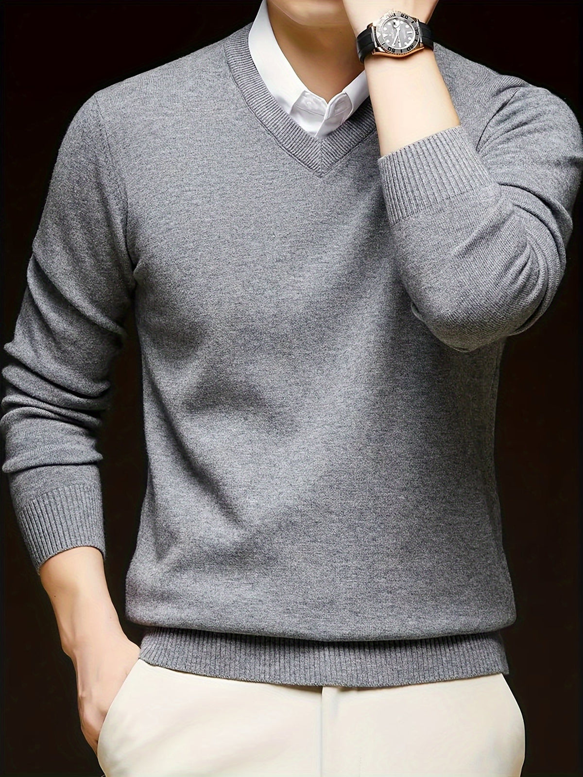 Nigel | Eleganter V-Ausschnitt-Pullover