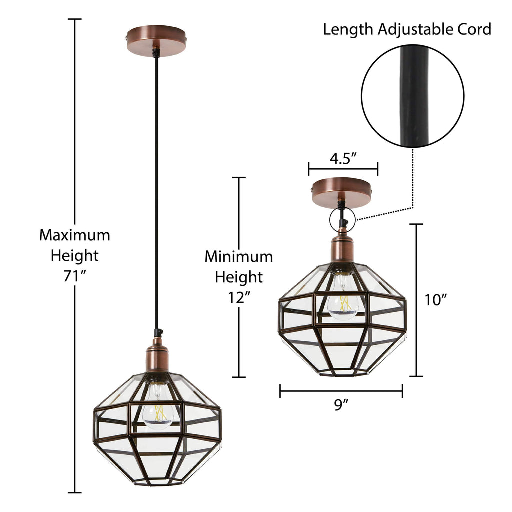 River of Goods Bohemian Clear Globe Shade Pendant Light