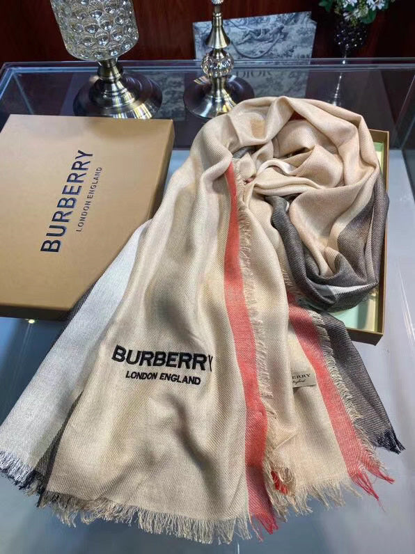 Burberry London England Logo Stripe Scarf