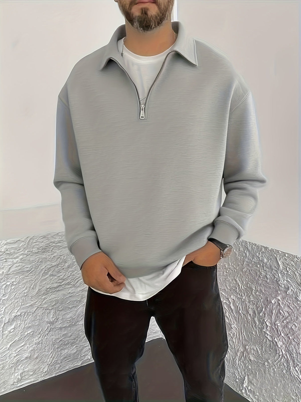 Gideon | Sweatshirt mit Reißverschluss und Kragen