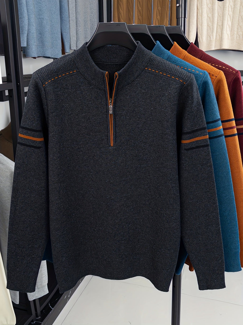 Alden | Strickpullover mit Reißverschlusskragen