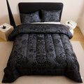 Gothic Skull Comforter Set with Two Pillowcases, Two Design Labels and Twin through King Sizes