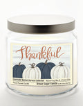 Pumpkin Thankful 12.8 Oz Candle Glass Jar with Brushed Silver Metal Lid