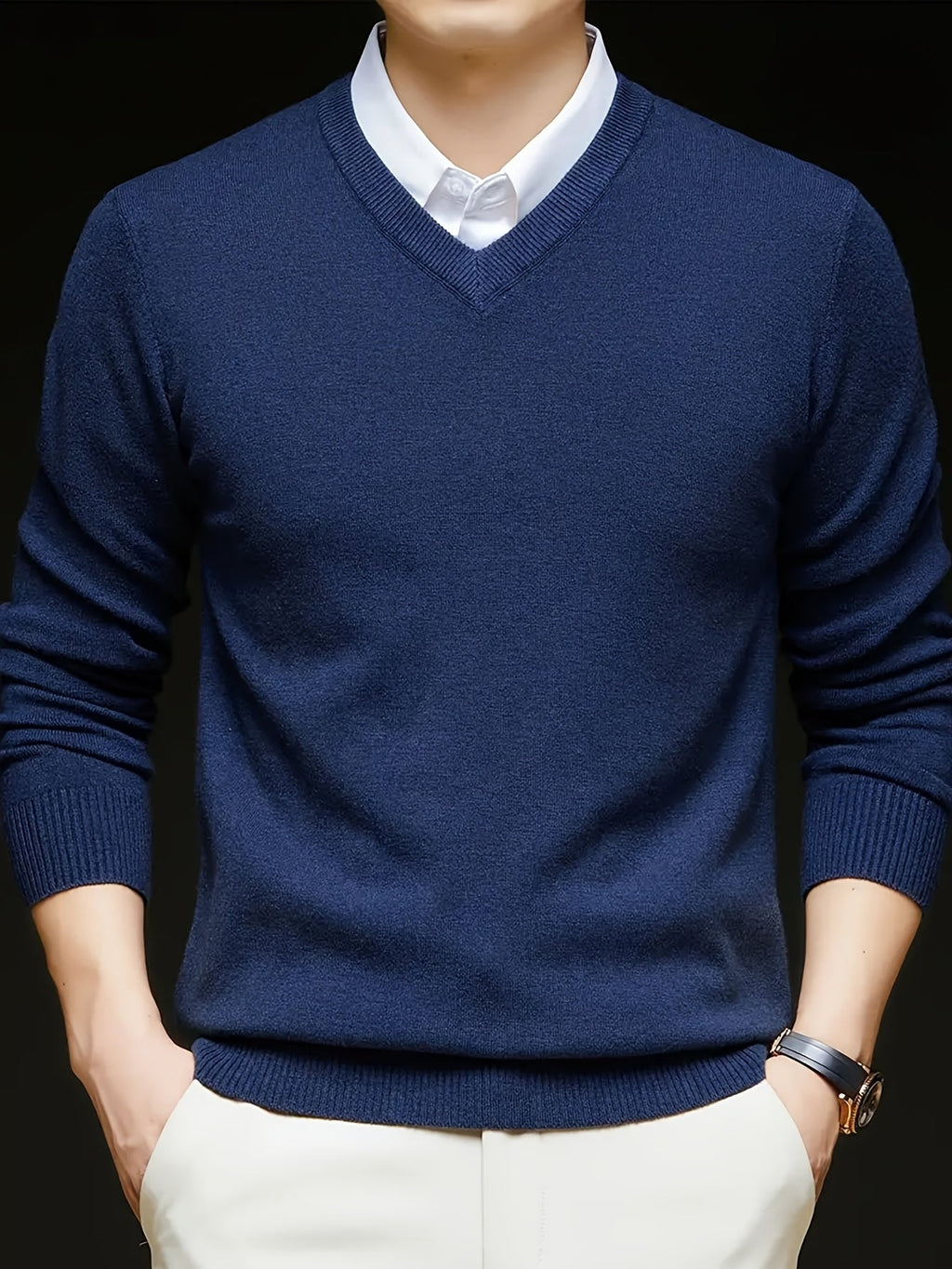 Nigel | Eleganter V-Ausschnitt-Pullover