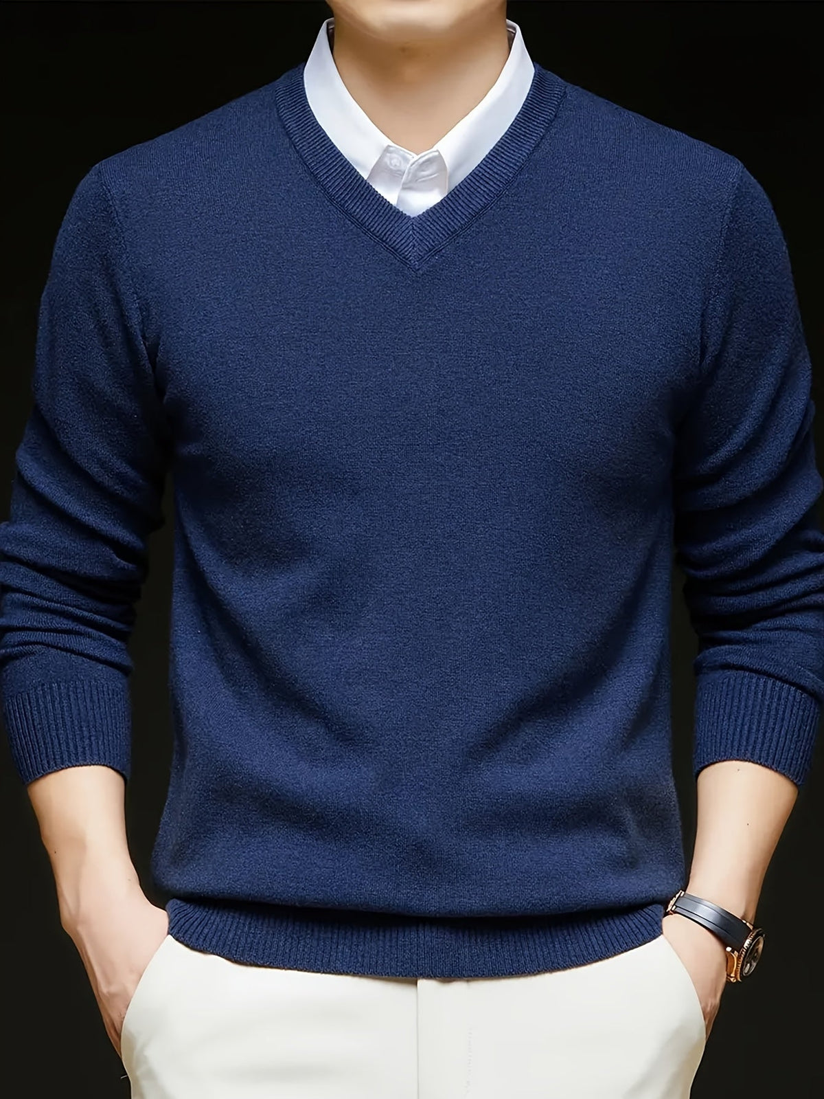 Nigel | Eleganter V-Ausschnitt-Pullover