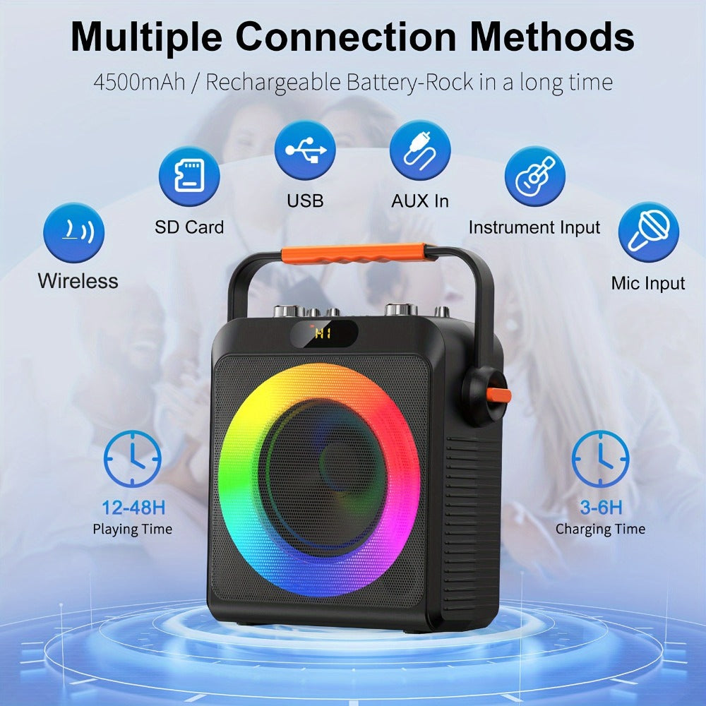 Karaoke Machine, JYX T19-T for Adults 2 Microphones & RGB Light Show, Wireless Bluetooth Speaker