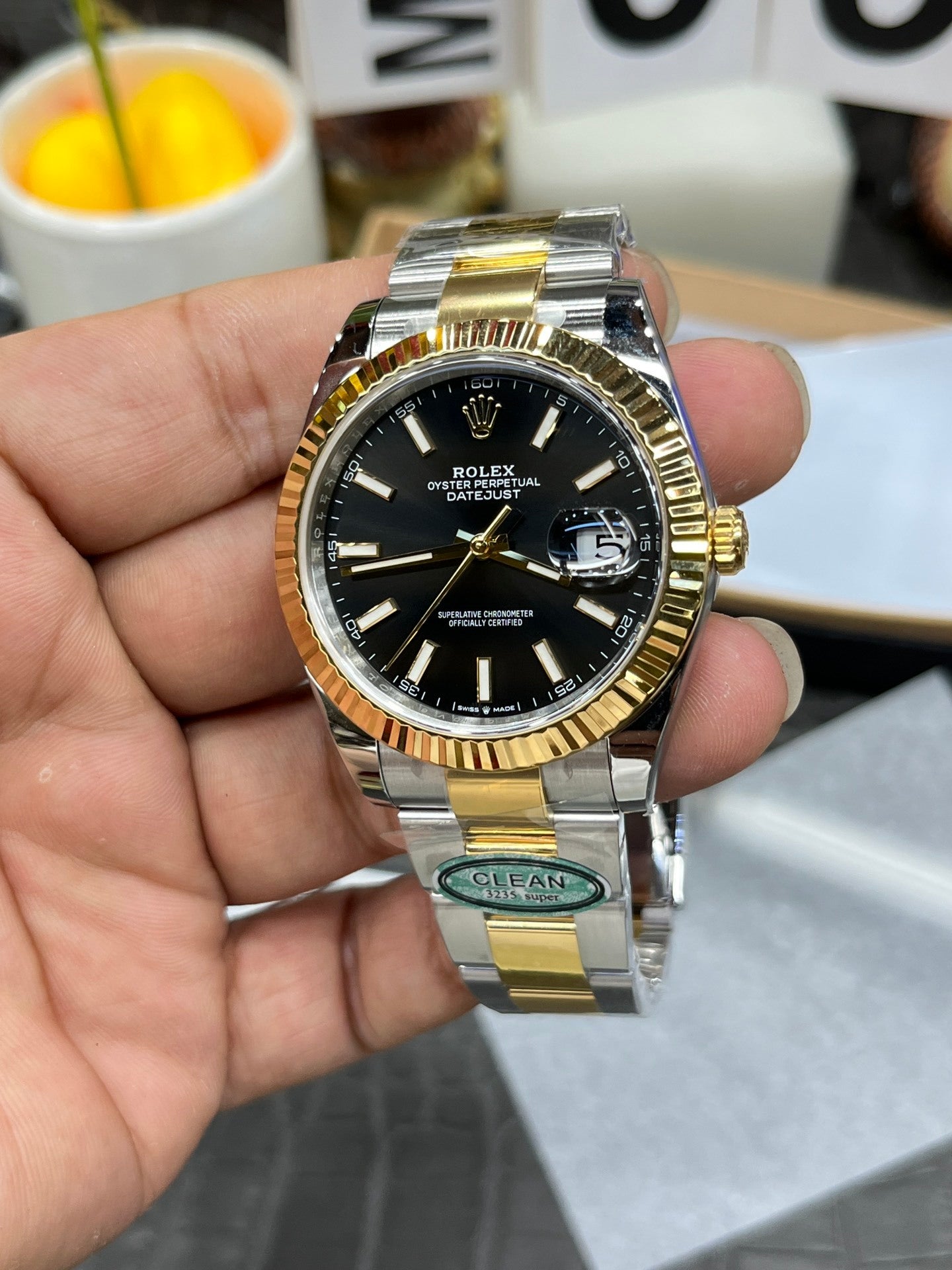 Rolex Datejust 41 – Two-Tone Steel Yellow Gold Fluted Bezel Black Dial Oyster Bracelet