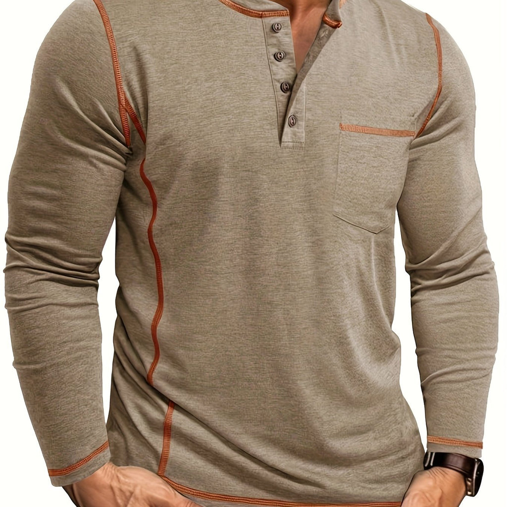Kingsley | Klassisches langärmeliges Henley-Shirt