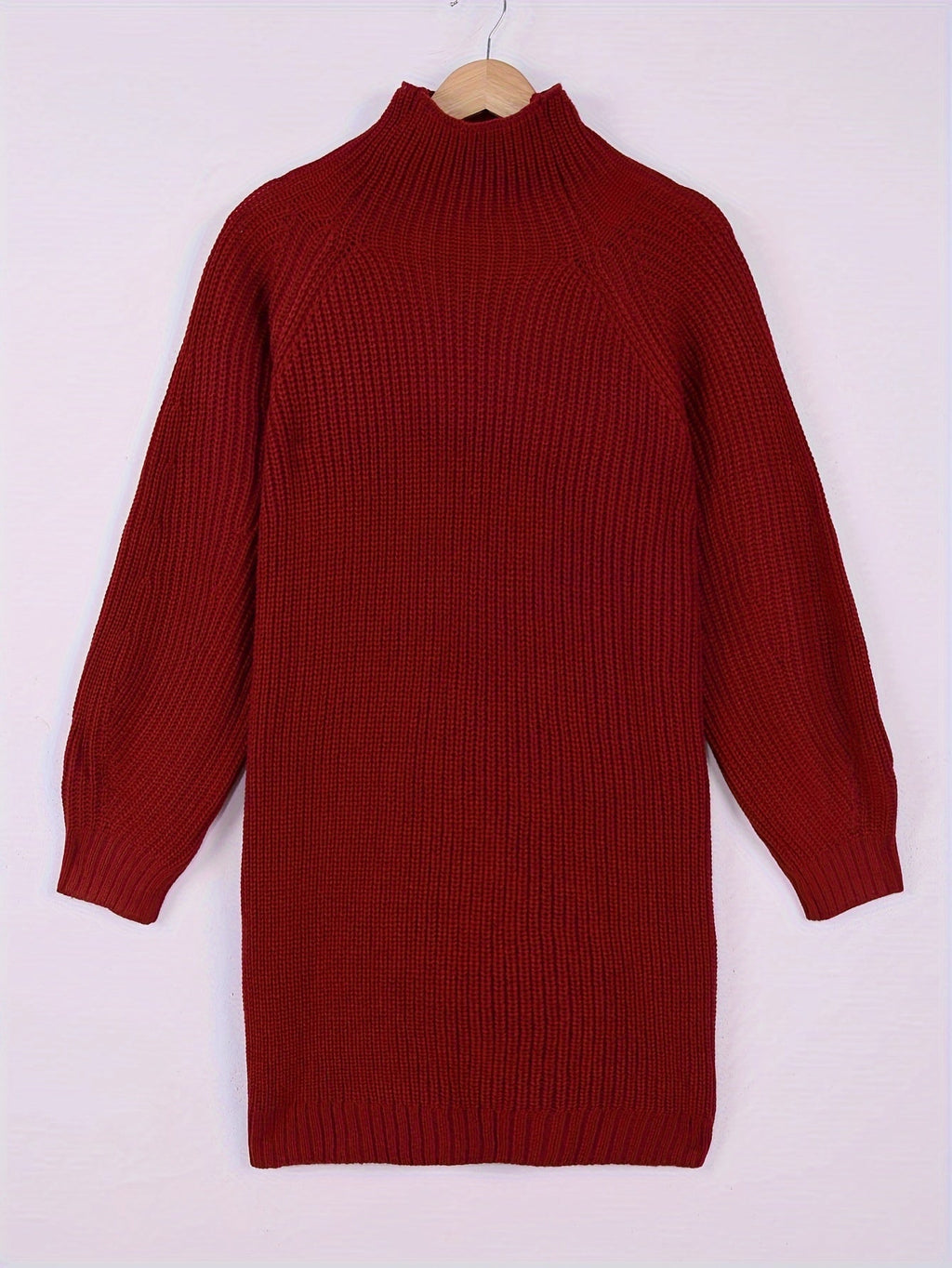 Verity | Cosy Half-Turtleneck Ribbed Dress