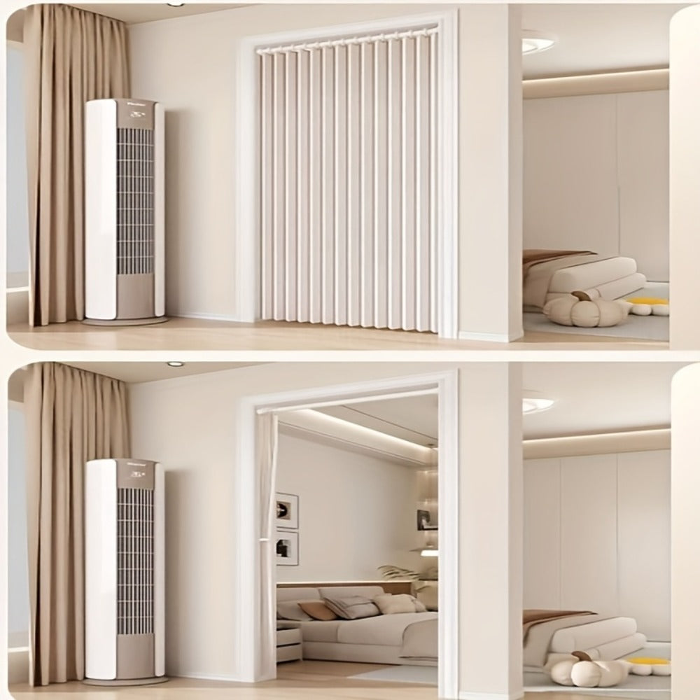 Magnetic Room Divider Curtain Doorway - Rodless Bohemian Striped Door Curtain, 210GSM Thickened Polyester