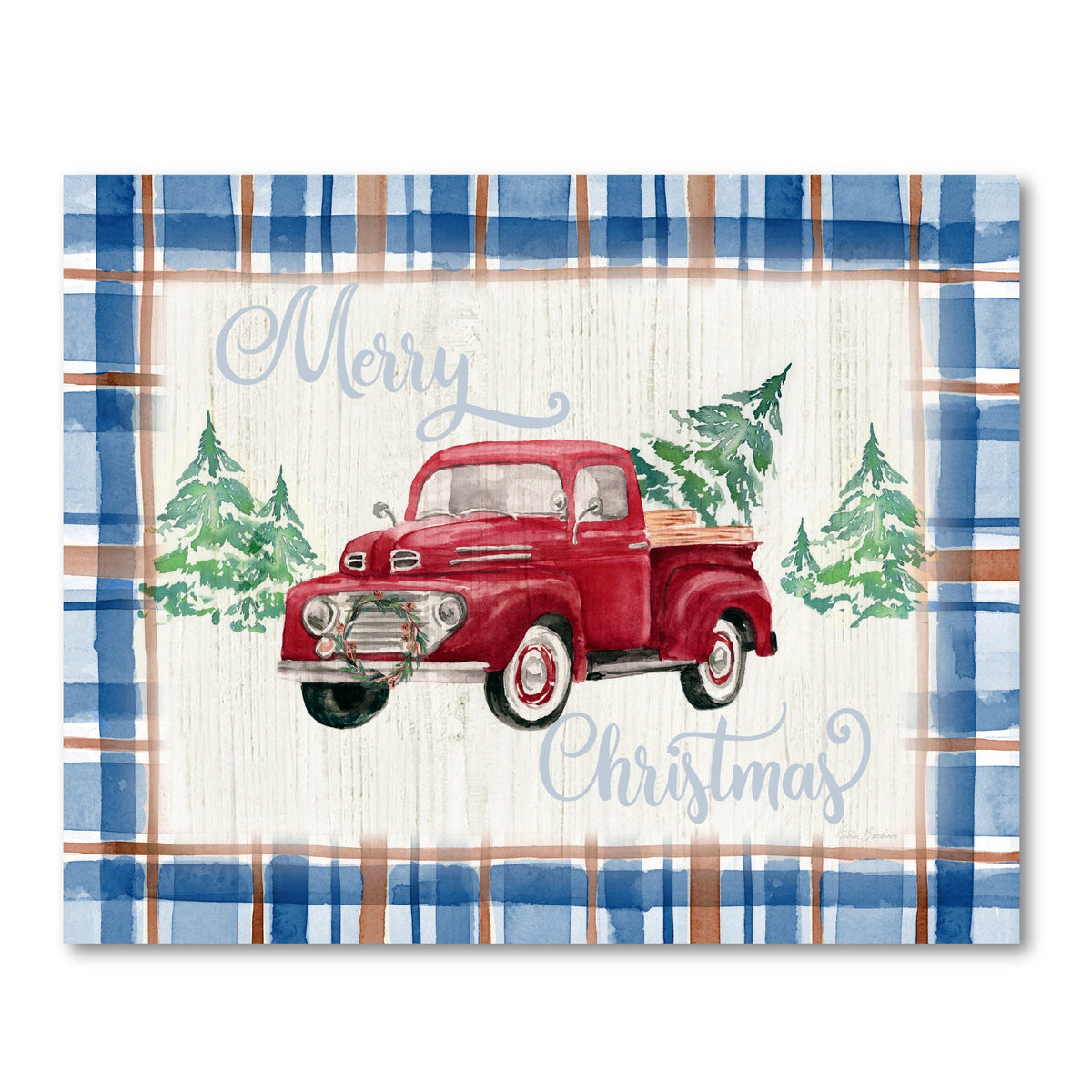 Merry Christmas Truck Gallery-Wrapped Canvas Wall Art