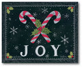 Crossed Candy Canes Joy Gallery-Wrapped Canvas Wall Art