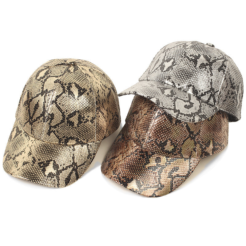 Warren Baseballkappe aus Kunstleder mit Animal-Print und UV-Schutz