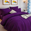 Bed in a Bag Full Queen and King Comforter Set in Soft Satin-Like Fabric (7 Piece)