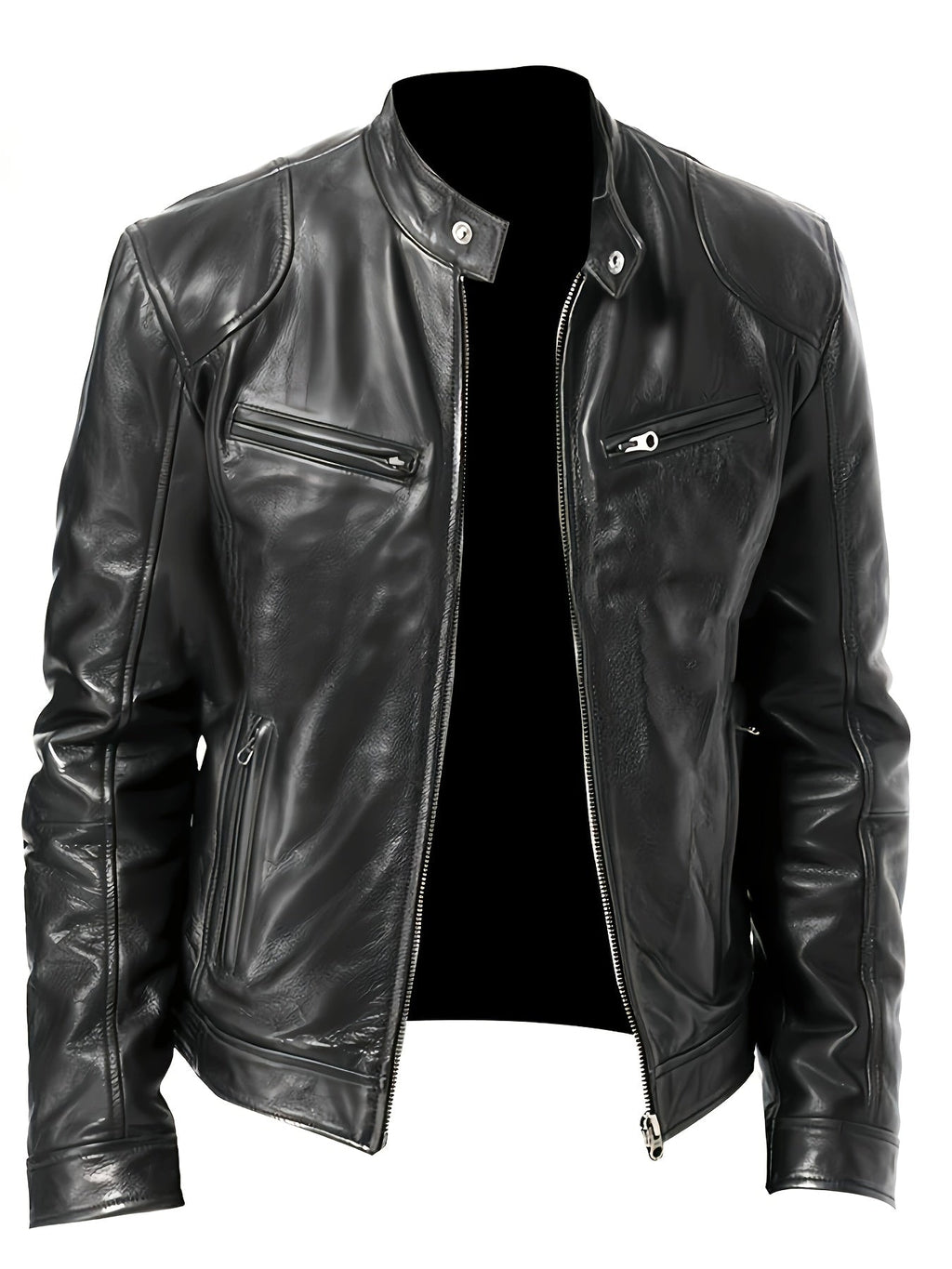 Blake | Klassische Bikerjacke mit Stehkragen