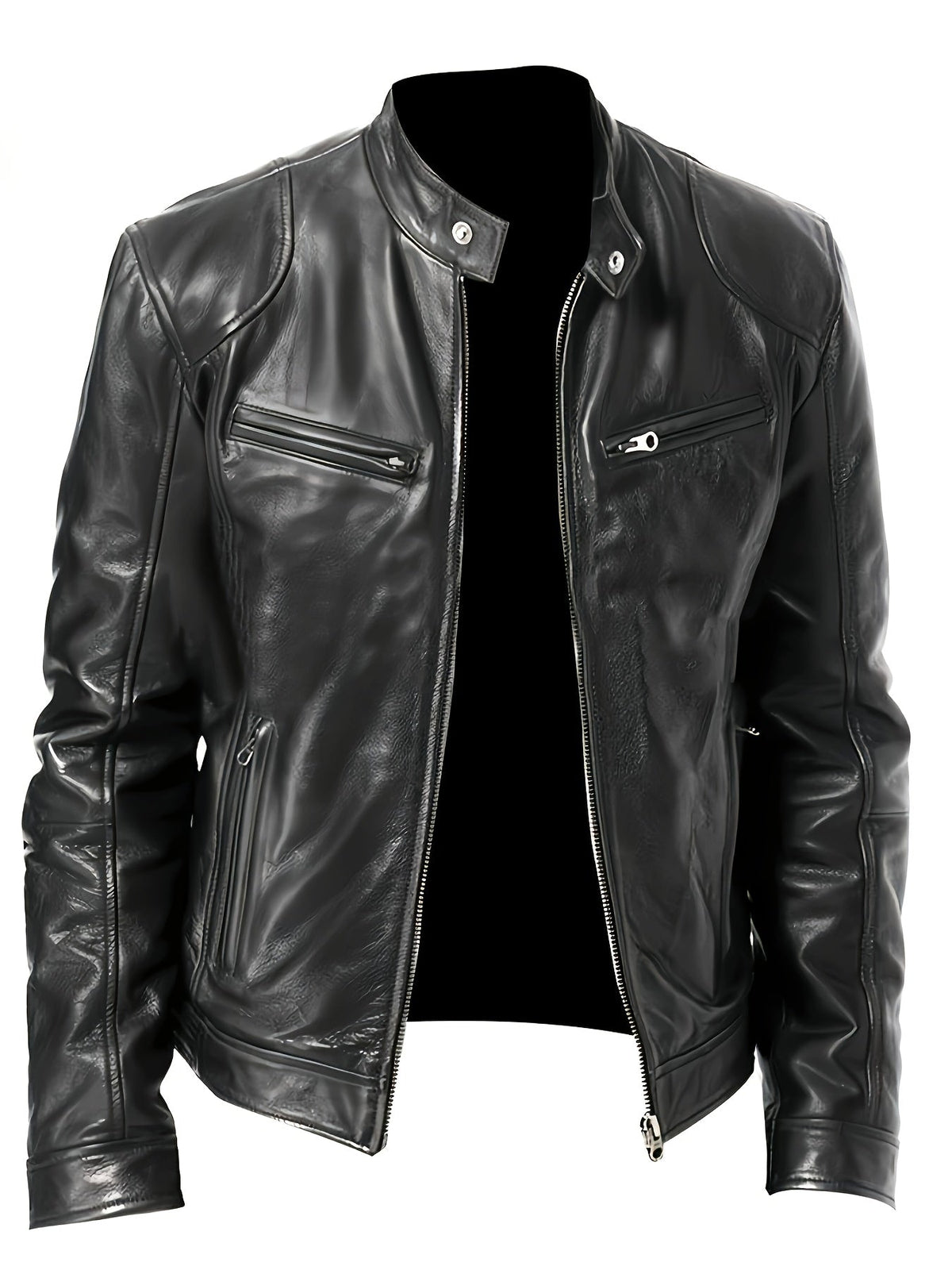 Blake | Klassische Bikerjacke mit Stehkragen