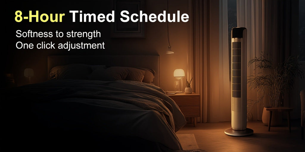 Bladeless Tower Fan with Remote Control and 12-Hour Timer for Home