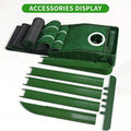 Indoor Golf Putting Mat with Gravity Ball Return, Alignment Guides, Folding Base and Post-Hole Collector