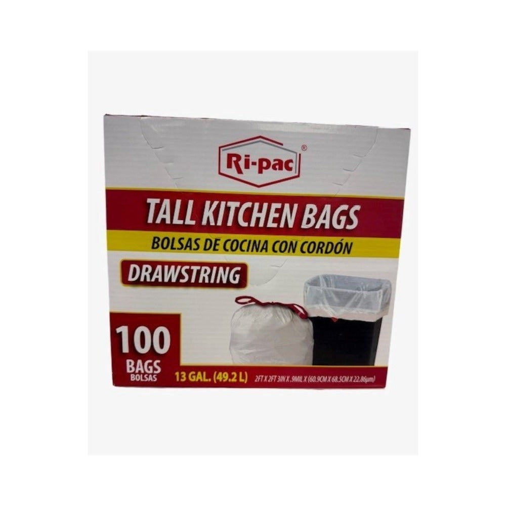 Kitchen Garbage Bags with Easy-Tie Drawstring Closure and Affordable Value Pack for Kitchen