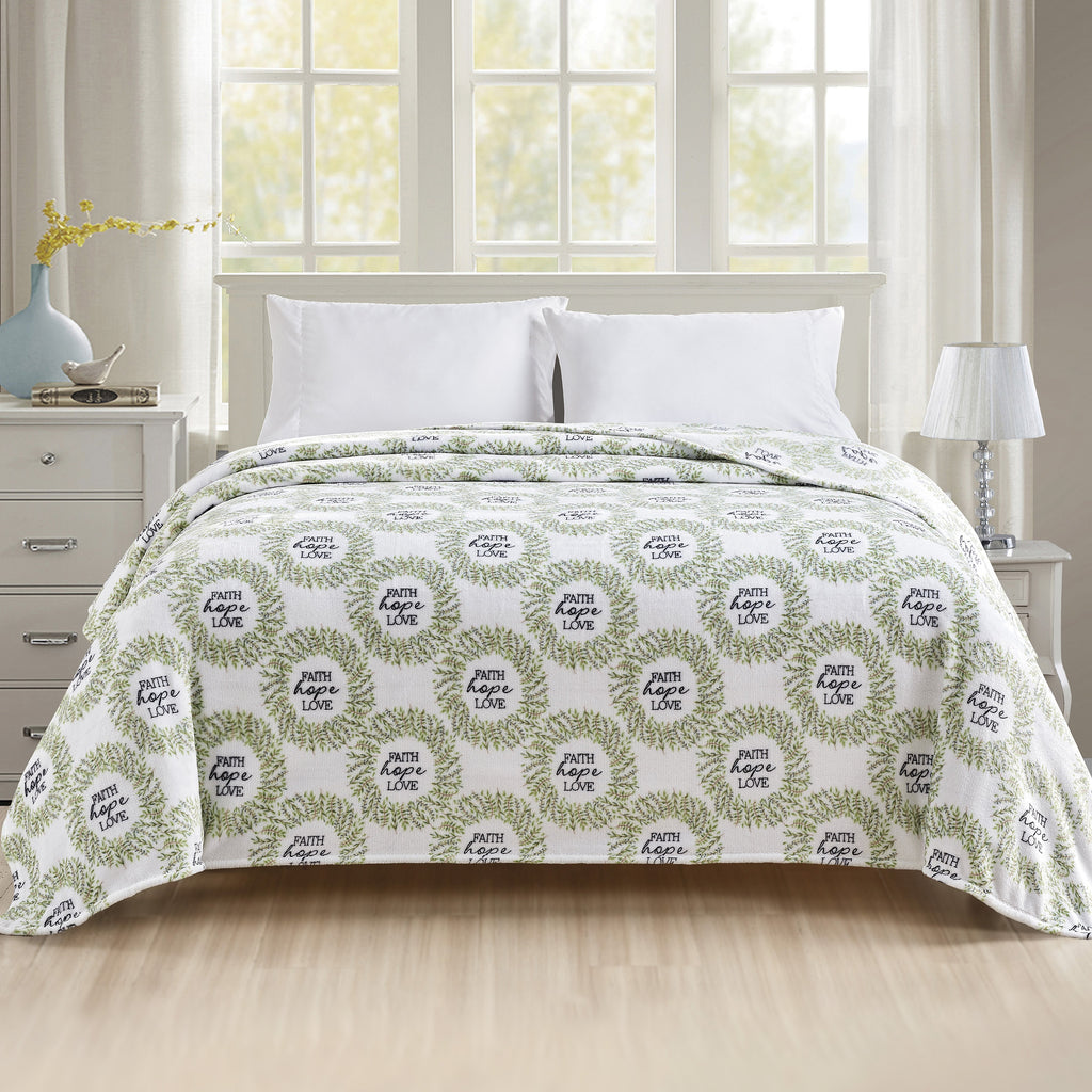 Elegant Comfort Printed Bed or Oversized Couch Blanket - Lightweight for All Season Warmth