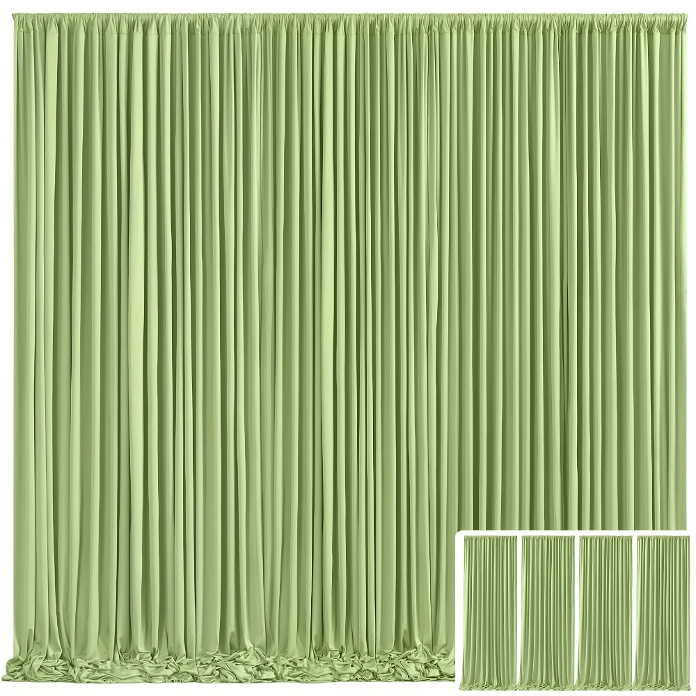 Backdrop Curtains 4 Pack 59x118 Inch, Wrinkle-Resistant Non-Transparent Party Decoration Fabric with Pole Pocket