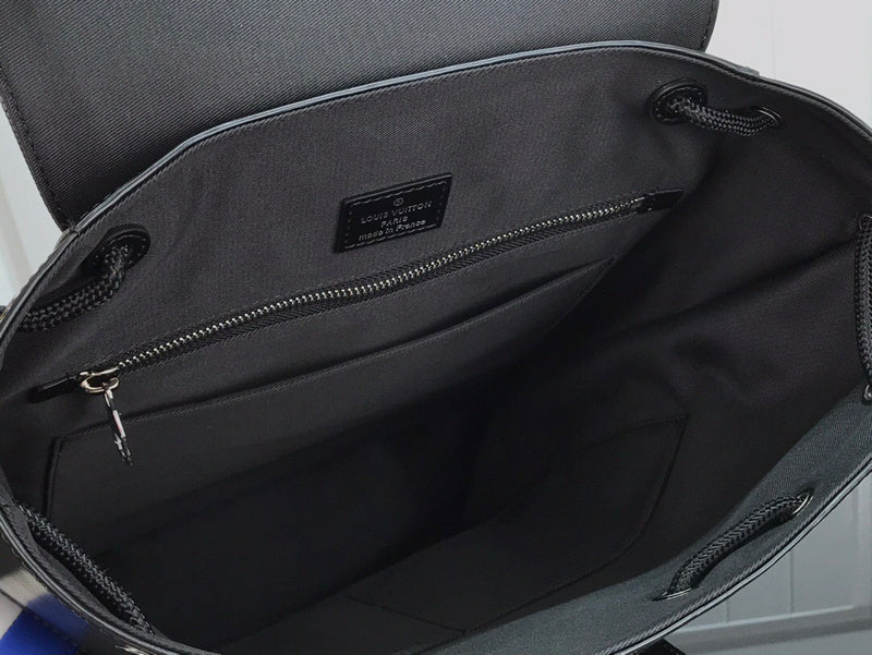 Louis Vuitton Christopher Backpack PM – Epi Leather Damier Graphite Blue White Race Stripe