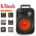 8-Inch Bluetooth Party Speaker with LED Lights & Wired Microphone, TWS Stereo Bass Boost, FM Radio