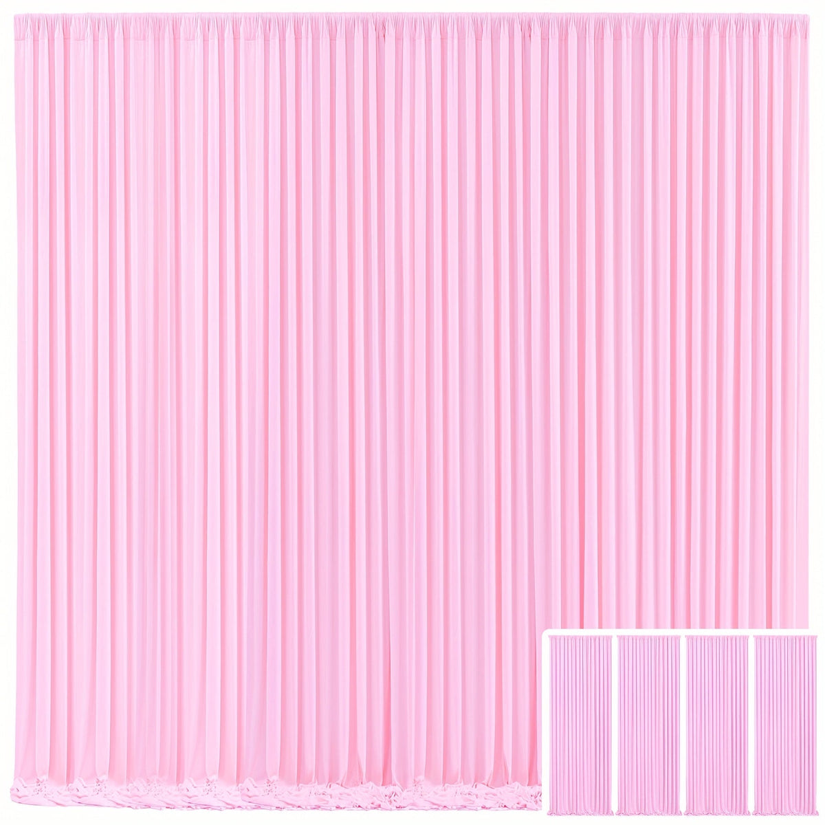 Backdrop Curtains 4 Pack 59x118 Inch, Wrinkle-Resistant Non-Transparent Party Decoration Fabric with Pole Pocket