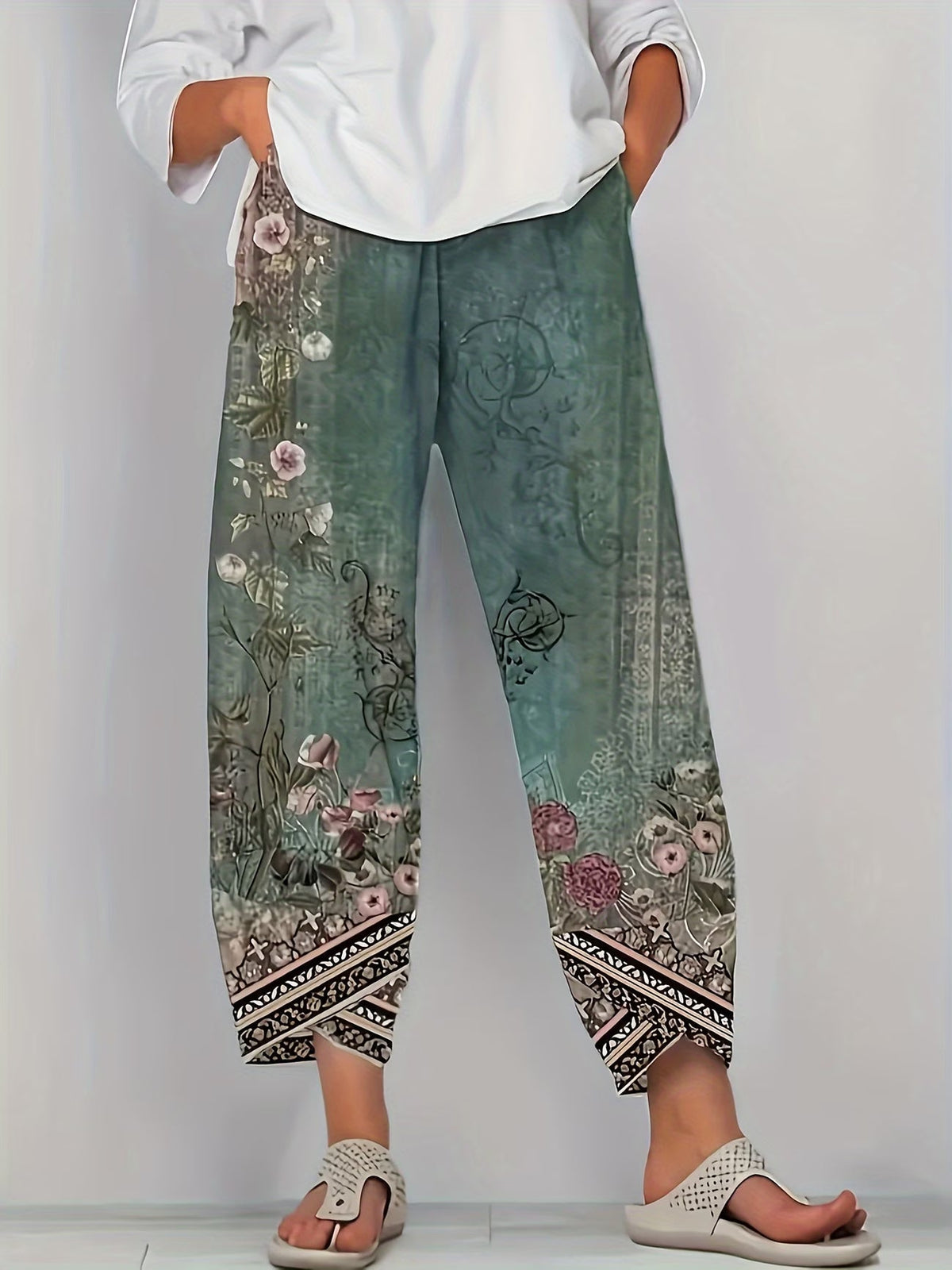 Amanda | Klassische florale Vintage-Hose
