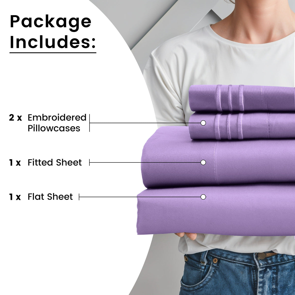 Fitted Sheet Set 6-Piece Brushed Polyester Deep Pocket Bed Sheets 20 Colors Hotel Luxury Bedding with Embroidered Pillowcases