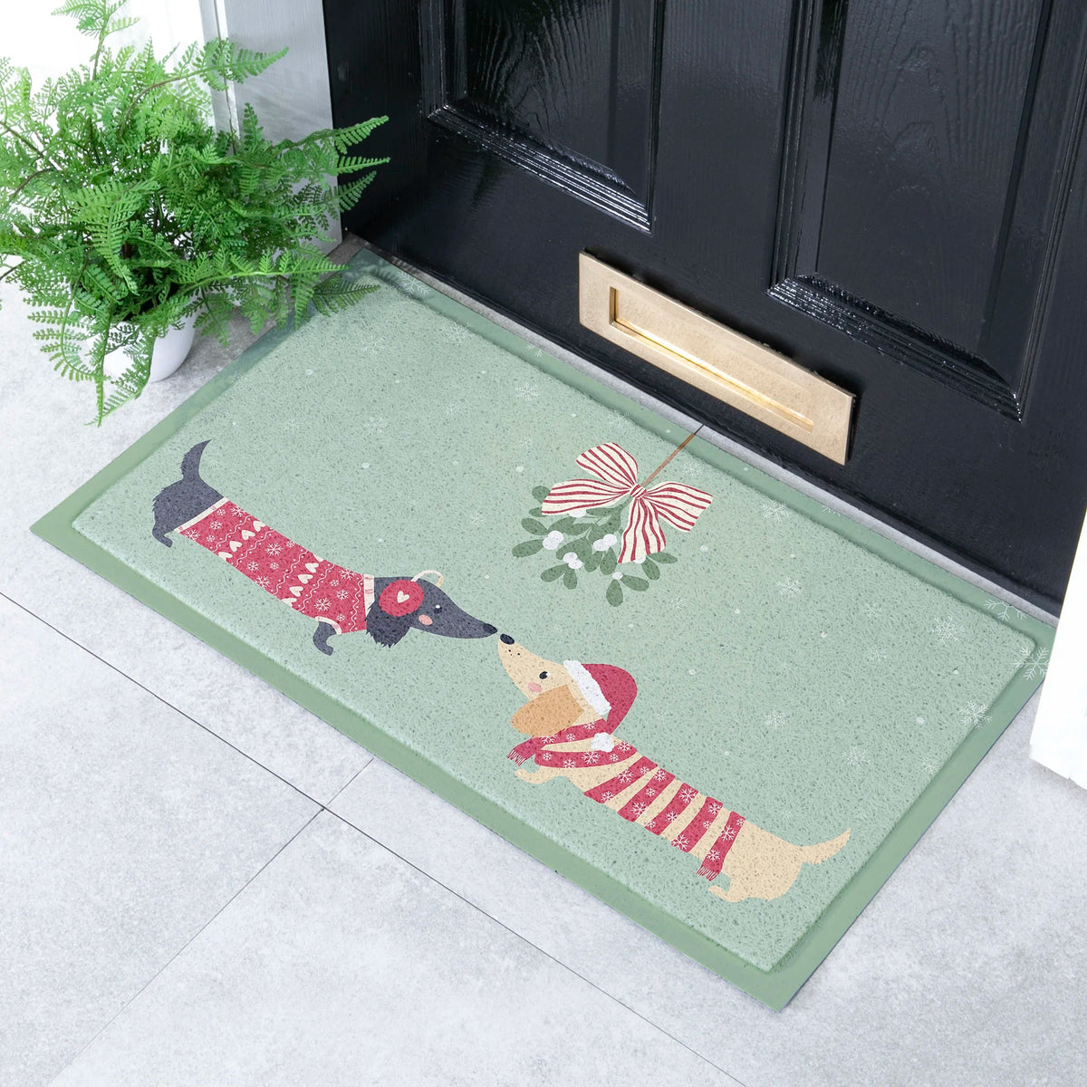 Christmas Sausage Dogs Indoor Outdoor - All-Weather Doormat