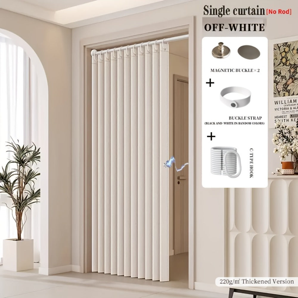 Magnetic Room Divider Curtain Doorway - Rodless Bohemian Striped Door Curtain, 210GSM Thickened Polyester