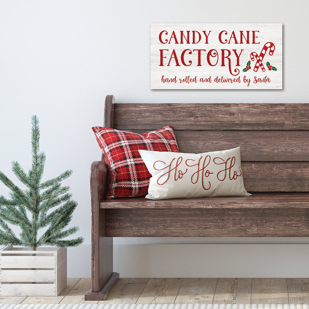 Candy Cane Factory Gallery-Wrapped Canvas Wall Art