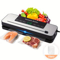 Countertop Vacuum Food Sealer with 65kPa Marking, Integrated Bag Cutter, Hose Port and 10 Bags