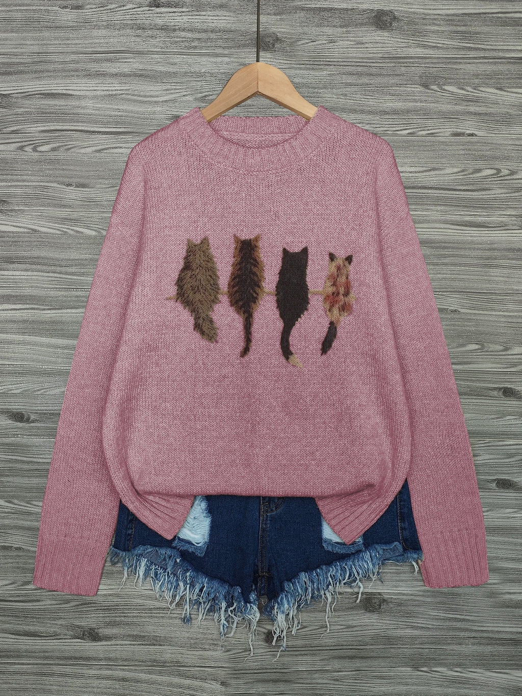 Talia | Gemütlicher Pullover mit Katzenmuster