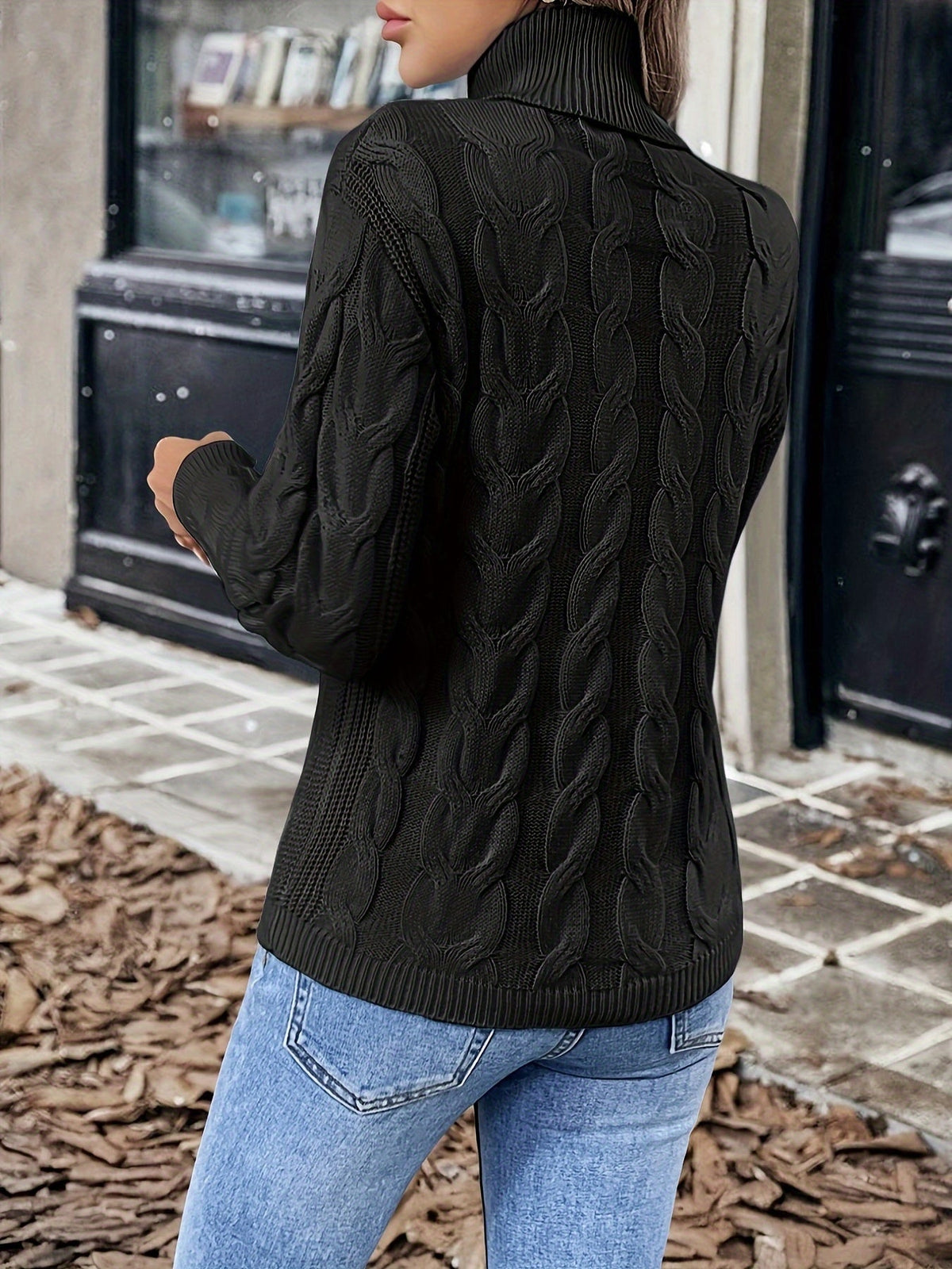 Naomi | Zopfstrickpullover mit Rollkragen