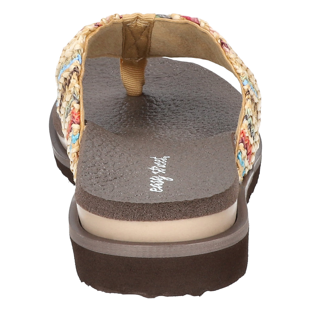 Easy Street Women's Whimsy Black Woven Thong Sandals