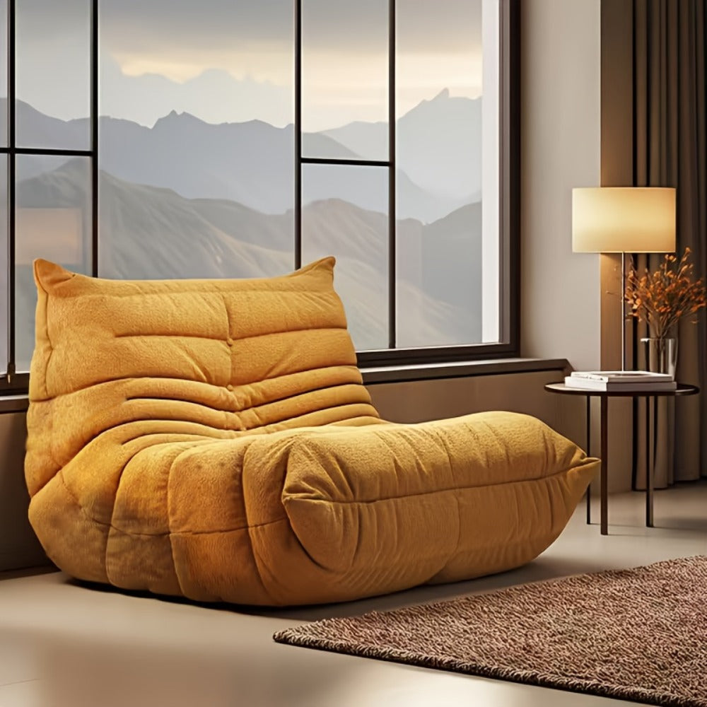 Floor Sofa with Modular Design and Tufted Back for Living Room