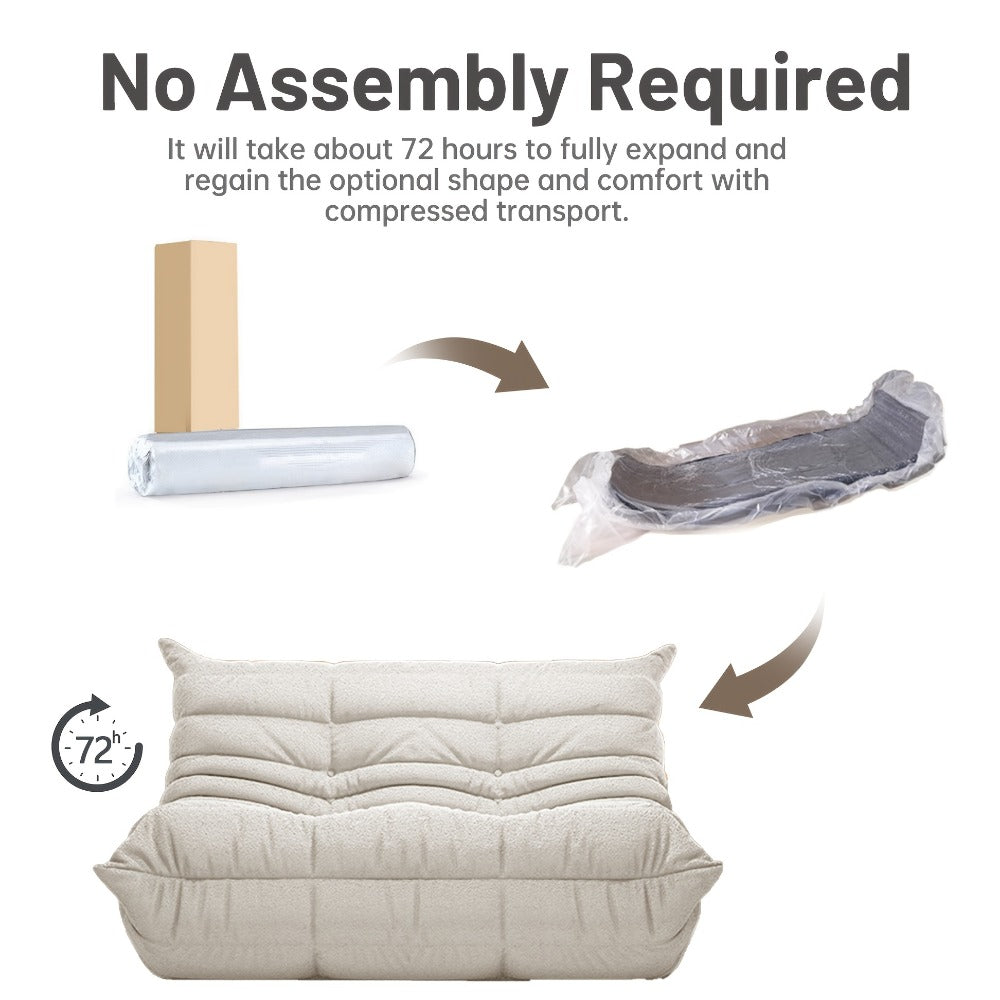 Floor Sofa with Modular Design and Tufted Back for Living Room