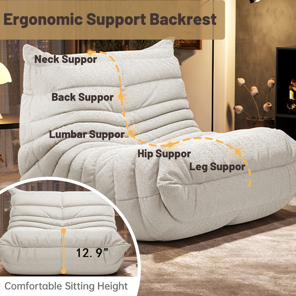 Floor Sofa with Modular Design and Tufted Back for Living Room