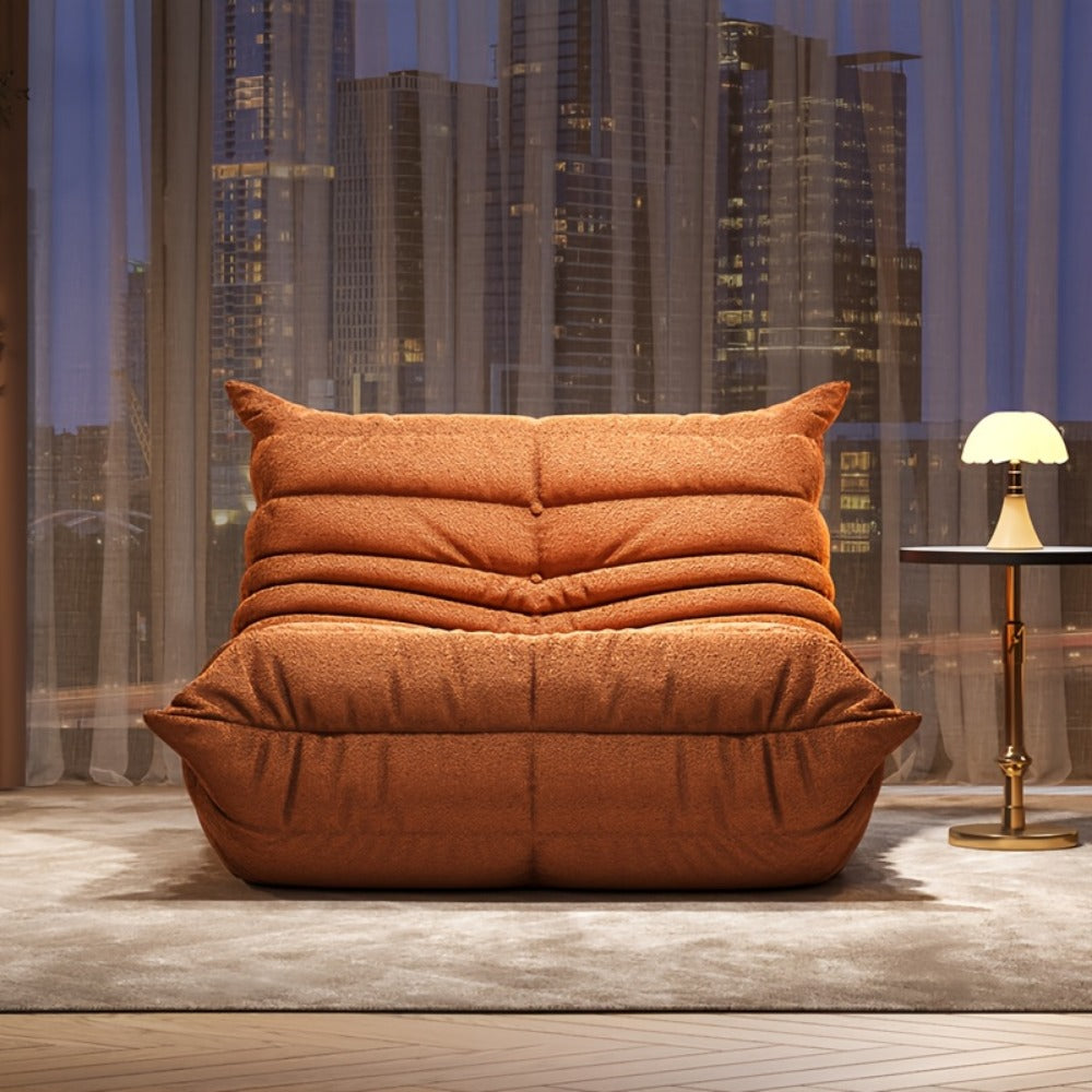 Floor Sofa with Modular Design and Tufted Back for Living Room