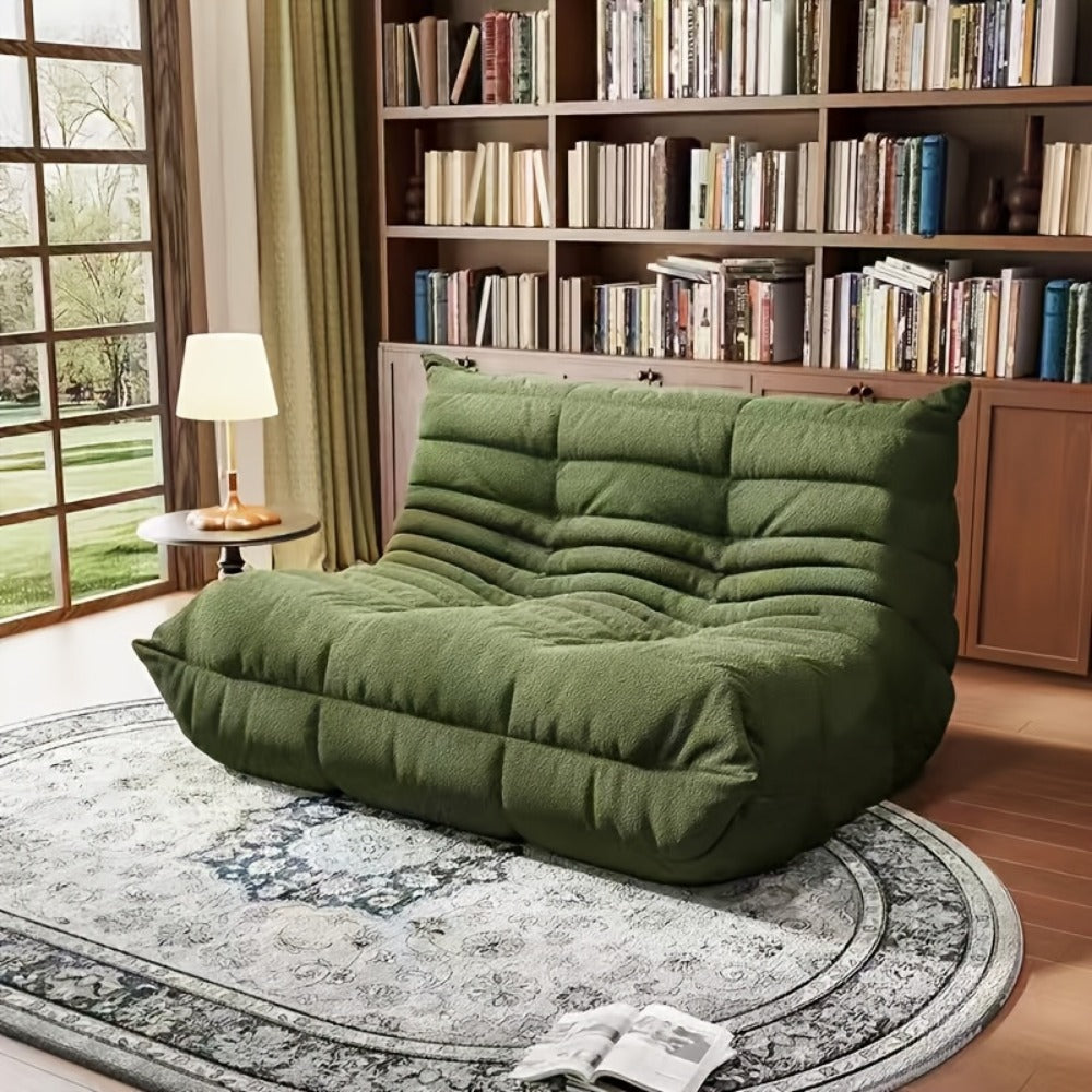 Floor Sofa with Modular Design and Tufted Back for Living Room