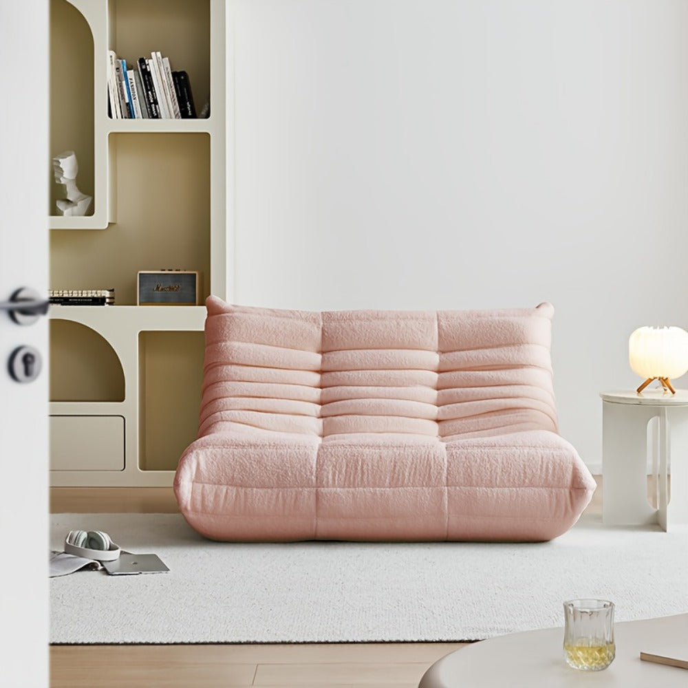 Floor Sofa with Modular Design and Tufted Back for Living Room