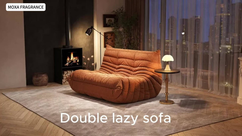 Floor Sofa with Modular Design and Tufted Back for Living Room
