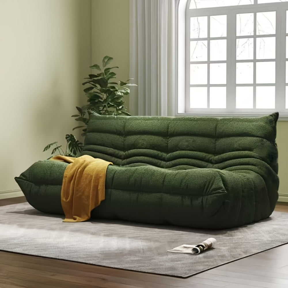 Floor Sofa with Modular Design and Tufted Back for Living Room
