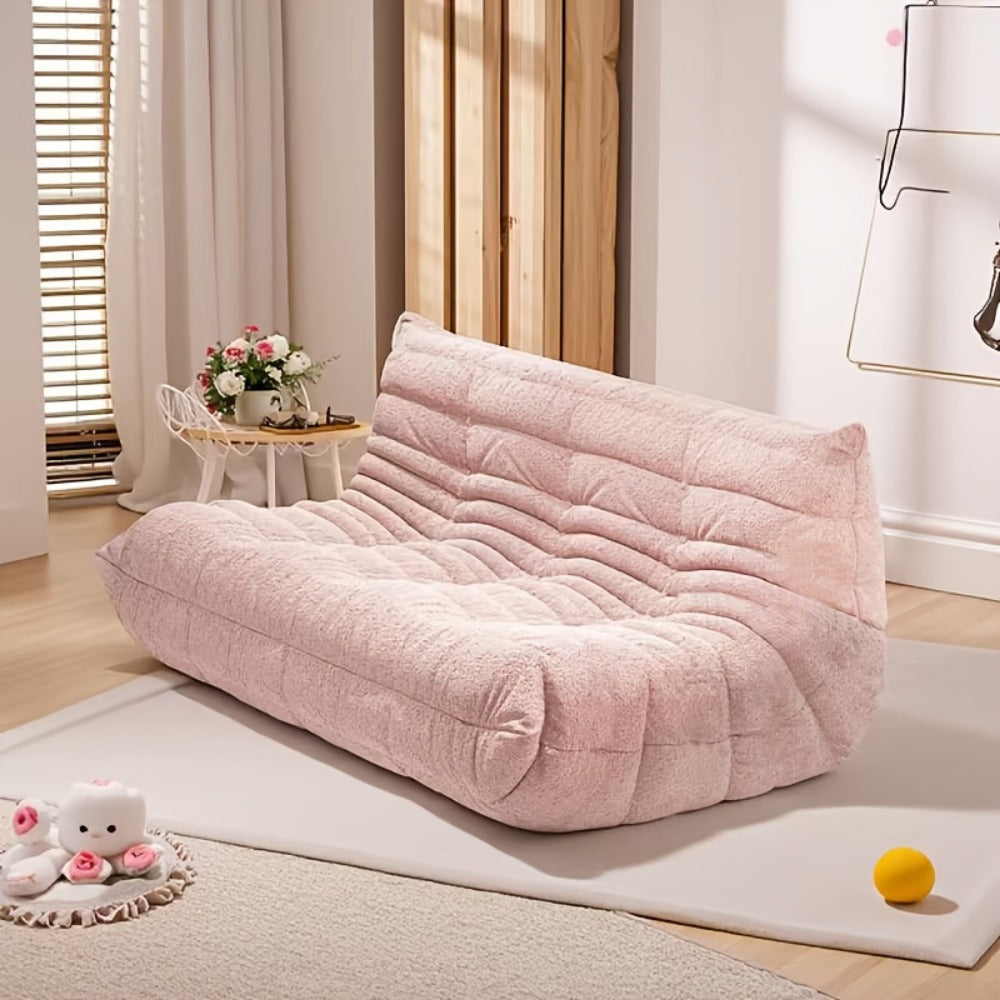 Floor Sofa with Modular Design and Tufted Back for Living Room