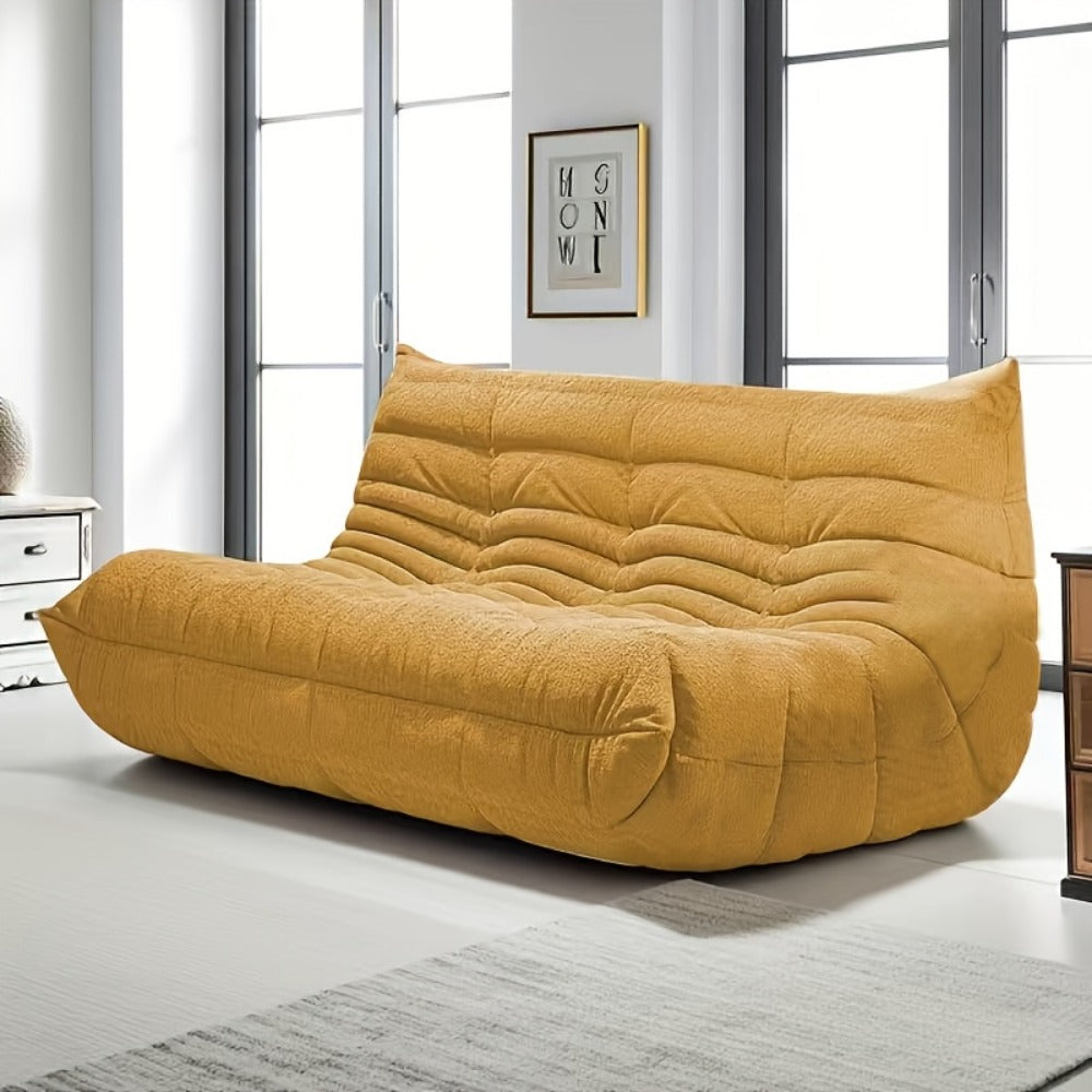 Floor Sofa with Modular Design and Tufted Back for Living Room